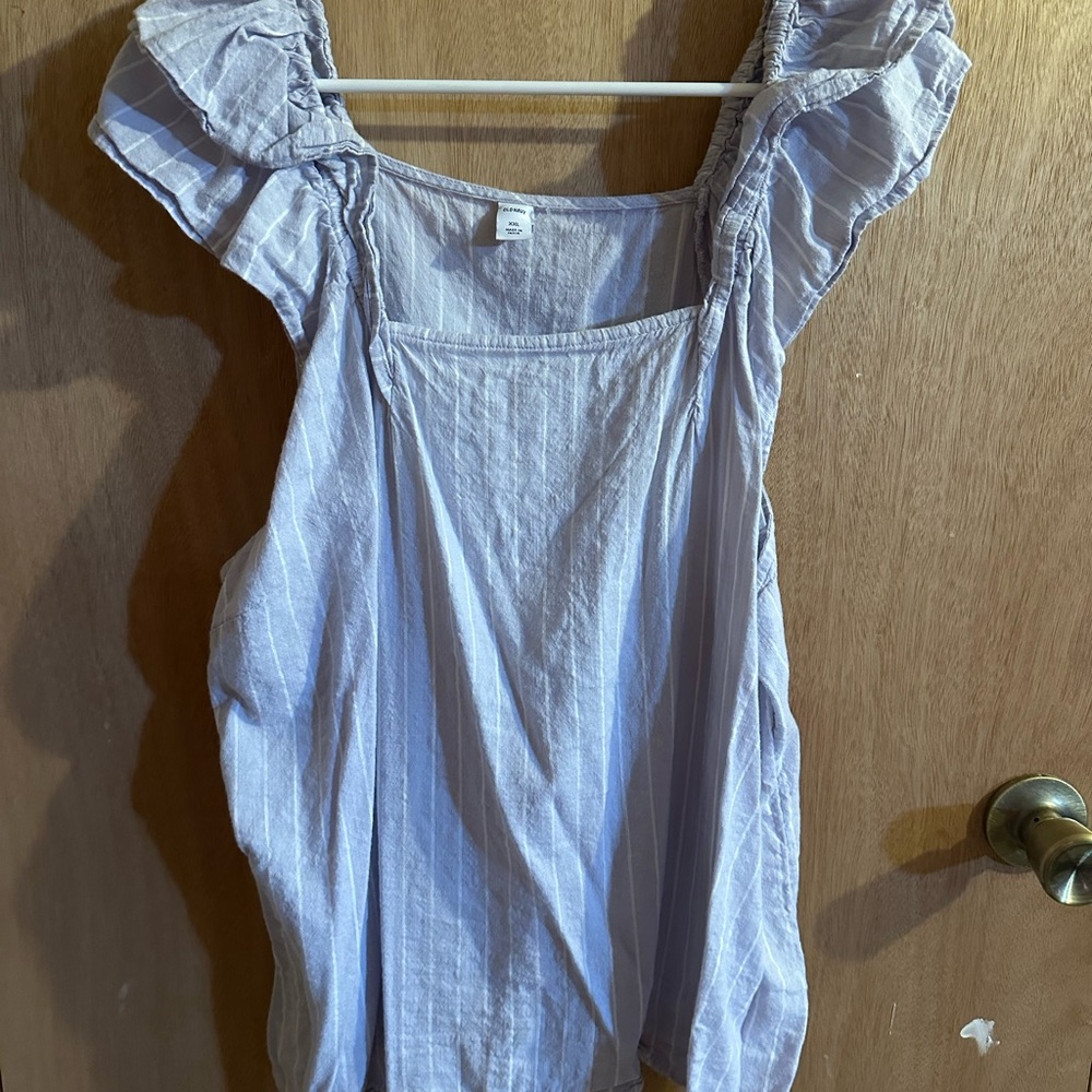 Old Navy Purple and White Casual Top